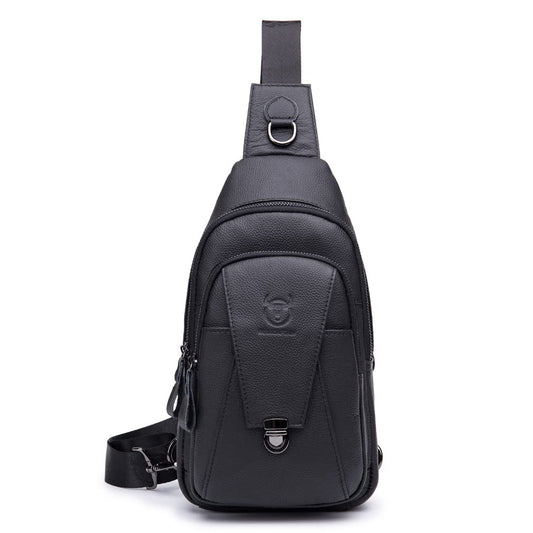 KPYWZER Vintage Leather Sling Bag Bags for Men Women Backpack Shoulder Messenger Crossbody Outdoor Travel Hiking Camping Tactical Chest Pack Daypack Black