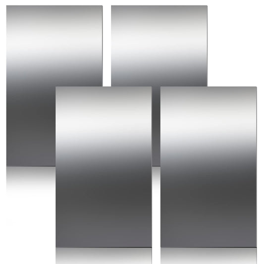 Funrous 4 Pcs 304 Stainless Steel Sheet,12 x 6 x 0.018 Inch Metal Sheet for Crafting, Not Magnetic Flat Sheets of Metal for Kitchen DIY Craft Making