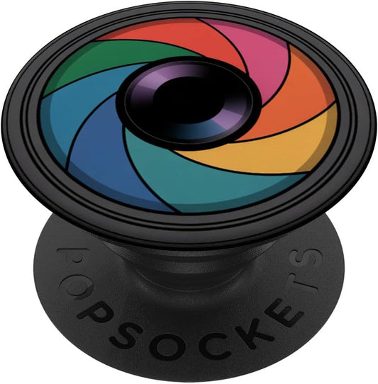 Creative Rainbow Aperture Photography Lens Colorful Camera Lens Aperture Photography PopSockets Adhesive PopGrip