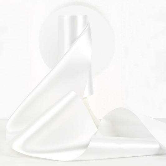 HUIHUANG Thick White Satin Ribbon 6 inch Extra Wide Double-Faced Satin Ribbon for Chair Sashes, Gift Wrapping, Large Bows, Sewing Crafts, Wreaths, Christmas Wedding Decor- Continuous 10 Yards