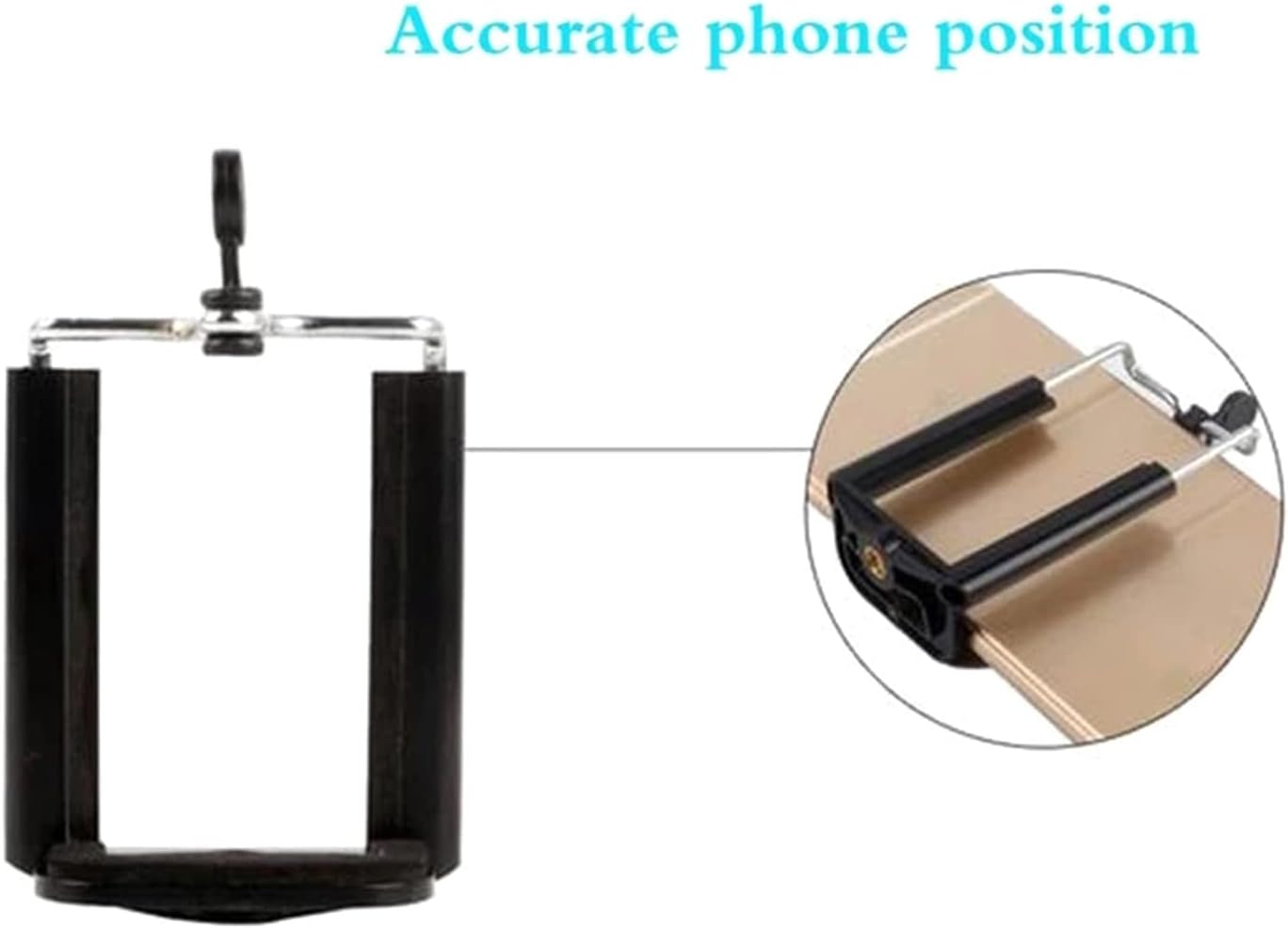 AOYUDJ Black Smartphone Tripod Mount Fits Tripod Monopod Selfie Stick Adjustable Clamp Holder Smartphone Clip