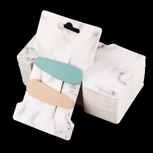 200Pcs Hair Clip Display Cards,2.64x4.53 Inch Hair Bow Holder Cards,300GSM Cardstock Rectangle Paper Cardboard Hair Barrettes Jewelry Display Holder for Hair Accessories Organizing(Marble Stripe)