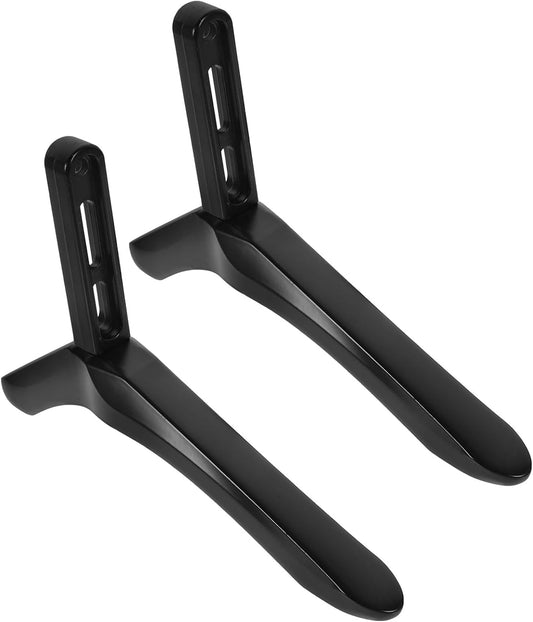 Toyvian Tv Support Base Stand with Screws, Stable Black Tabletop Tv Bracket Replacement for Flat Screen Televisions