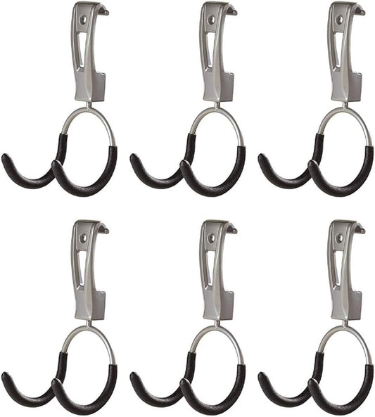 Rubbermaid Garage Hook Organizers - Powder Coated Metallic for Ladder, Tool & Bike Storage | 6 Pack