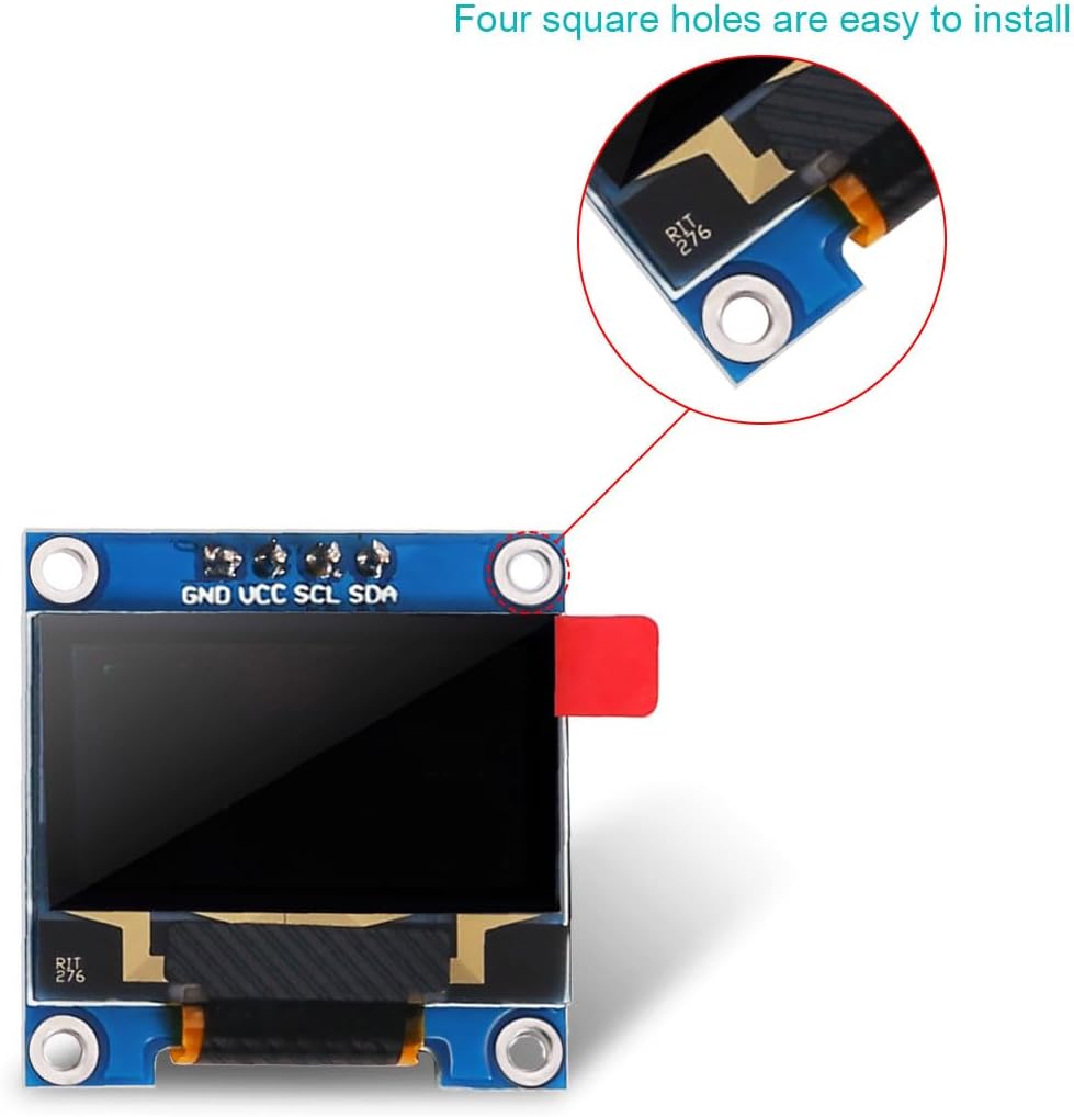 DORHEA 0.96 Inch 128x64 SSD1306 I2C OLED Display Module Pixel IIC Screen Compatible with Arduino Raspberry Pi Blue
