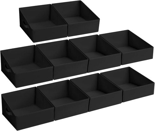 DIMJ Closet Storage Bins - 10 Pack Fabric Baskets for Shelves | Collapsible Organizer with Handles