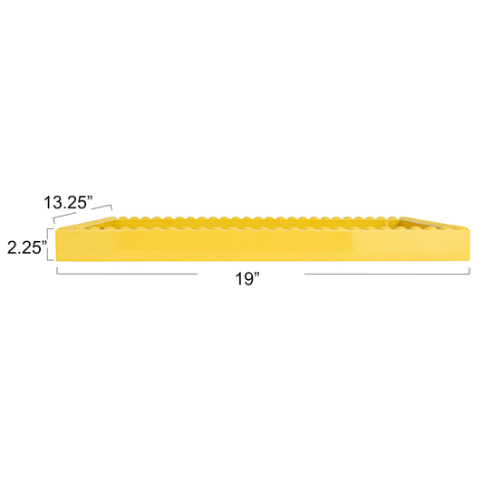 Creative Co-Op Sunny Wood Tray with Handles, Yellow