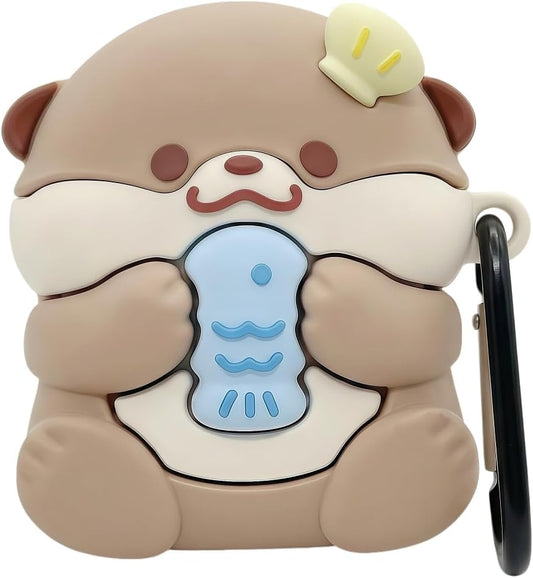 Xinbalove 4, 4th 2024, 4 Cute Kawaii Case for AirPods Case Cover Compatible with AirPod Generation Funny Otter