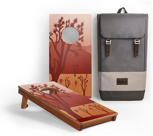 Elakai National Parks Series Premium Travel Cornhole Boards with Carry Case Backpack 1x2