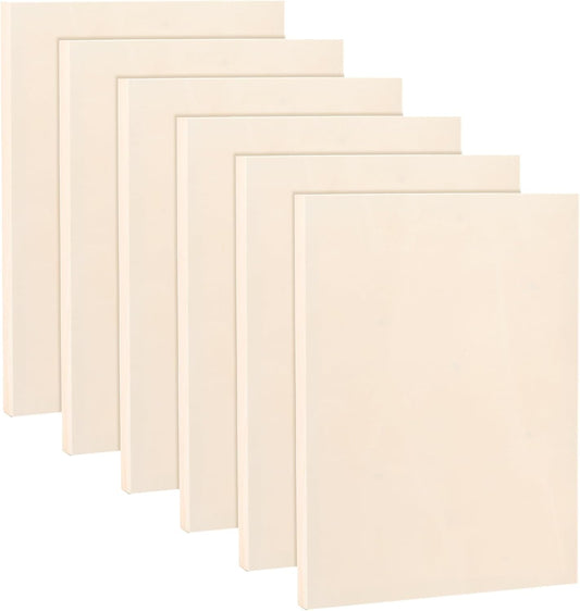 Frcctre 6 Pack 9 x 12 Inch Wood Canvas Panels, Unfinished Wooden Canvas Boards Wood Cradled Painting Panel Boards for Pouring, Art, DIY Crafts, Burning