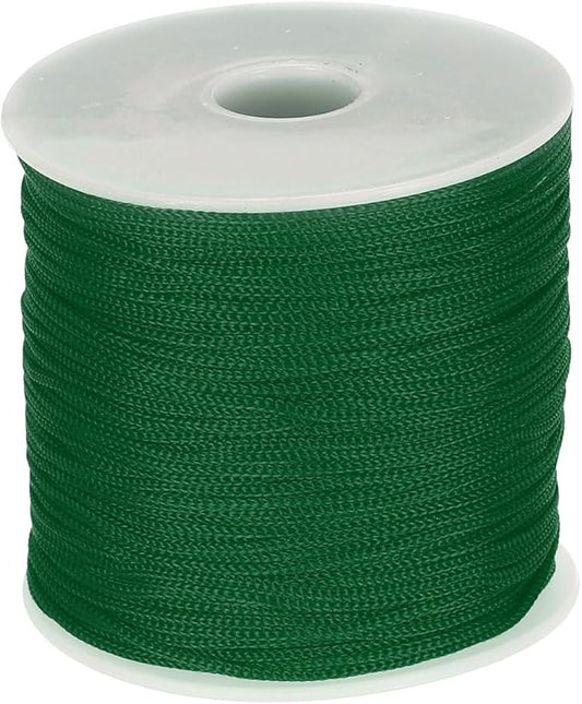 MECCANIXITY 1/16 Inch Polypropylene Rope Braided Ropes, 328ft Nylon Rope Hollow Utility Cord for Clothesline, Camping, Hiking, Outdoor, Dark Green