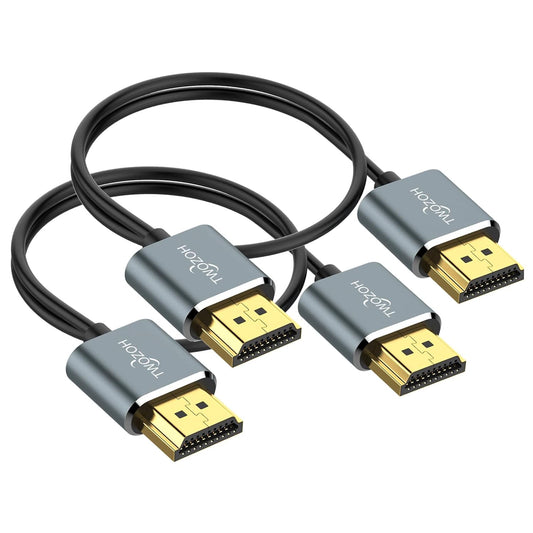 Twozoh 25FT 2 Pack, 4K@60Hz 18gbps 2160P/1080P Flexible & Slim Long HDMI Cable Ultra Thin HDMI Cord Supports High Speed
