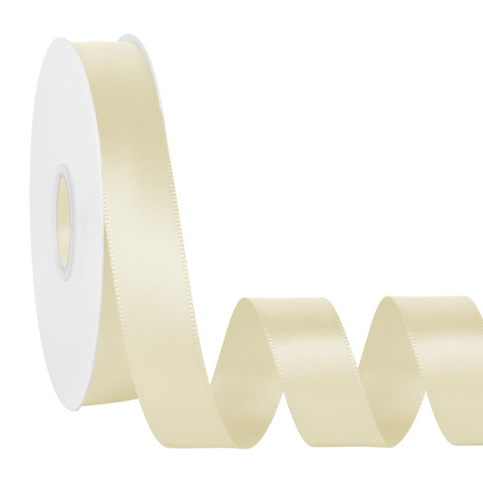 Simplegoal Ivory Double Faced Satin Ribbon 7/8 Inch x 60 Yards Continuous Roll for Gift Wrapping Crafts Bouquet Wedding Decoration