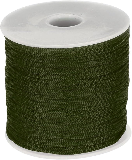 MECCANIXITY 1/16 Inch Polypropylene Rope Braided Ropes, 328ft Nylon Rope Hollow Utility Cord for Clothesline, Camping, Hiking, Outdoor, Deep Green