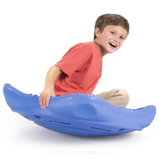 Simplay3 Rock and Spin Sensory XL Wobble Disk Climbing Dome for Toddlers and Kids Rocking and Climbing, Indoor/Outdoor Periwinkle Blue, 1 Pack, Ages 2-12 Years