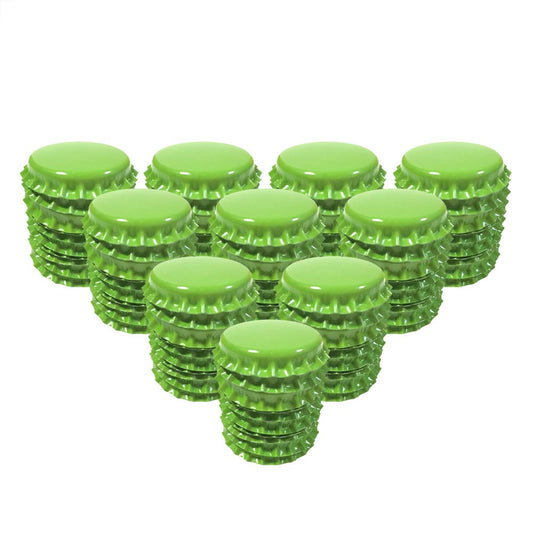 RUTICH 100 PCS Crown Bottle CaPs Decorative Bottle Cap Both Sideds Printed for Hair Bows, DIY Pendants or Craft ScraPbooks Lime Green…