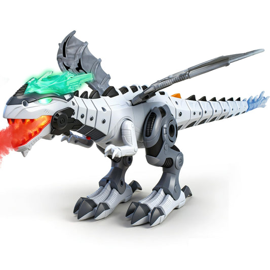 Bloolilies Dinosaur Toys for Kids 3-5 6 7, Electric Walking Dinosaur Toy with Fire Breathing & Mist Spray and Roar Sounds for Kids Toddler Realistic Robot Dragon Toys Birthday Gift