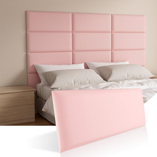 Greymond Headboards Wall Panel for Twin, Self-Adhesive 3D Wall Panels, Upholstered Wall Panel for Bedroom/Living Room (6 Pieces 9.84 in x 23.6 in)