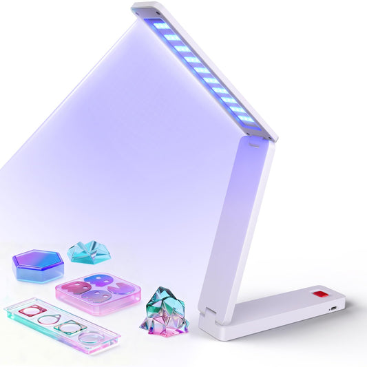 HOOTUU UV Resin Lamp, Foldable Rechargeable UV Light for Resin Curing, 40 LEDs High Power Resin Curing, Machine Portable UV Resin Light for Crafts, Small DIY Projects
