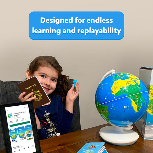 PlayShifu Globe for Kids– Orboot Earth: Interactive Kids Globe with 1000+ Facts on Animals, Places & Monuments | Tech-Powered Learning Toy & STEM Gift for Kids Ages 4–10