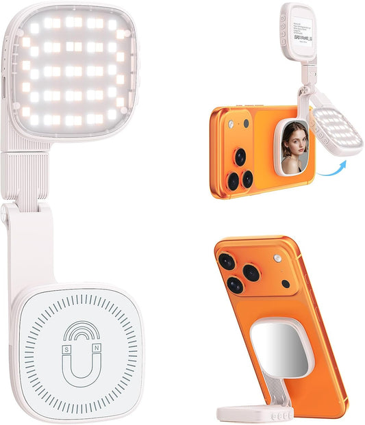ATDIAG 360 3 Dimmable 1000mAh, 17-12 Magnetic Selfie Light for Video Calls, Foldable Ring Light with Colors