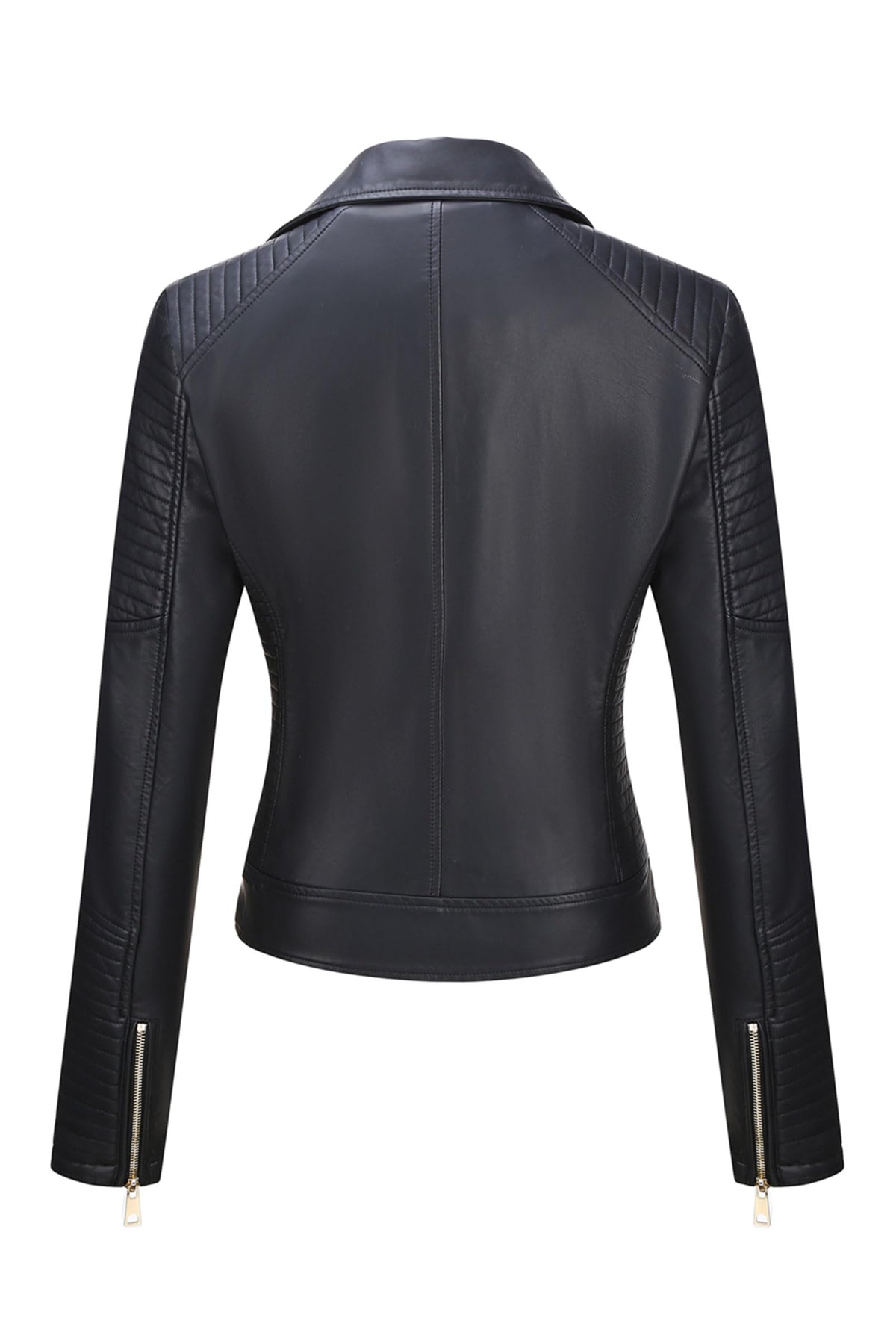 Bellivera Women's Faux Leather Casual Jacket 2026 Spring Trendy Motorcycle Outfits Lightweight Classic Coat 53 Black XL