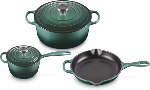 Le Creuset Enameled Cast Iron Cookware Set - 5 Piece Set in Artichaut Color