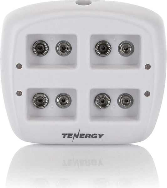 Tenergy TN136 9V 4-Bay 9 Smart Battery Charger for Rechargeable NiMH Volt Batteries