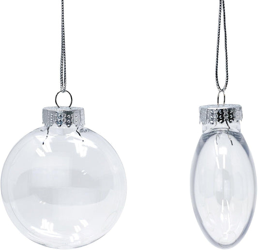 Creative Hobbies Clear Plastic Fillable Christmas Ornament Discs - Great for Crafts, Holidays and Weddings | Pack of 12 (Medium)