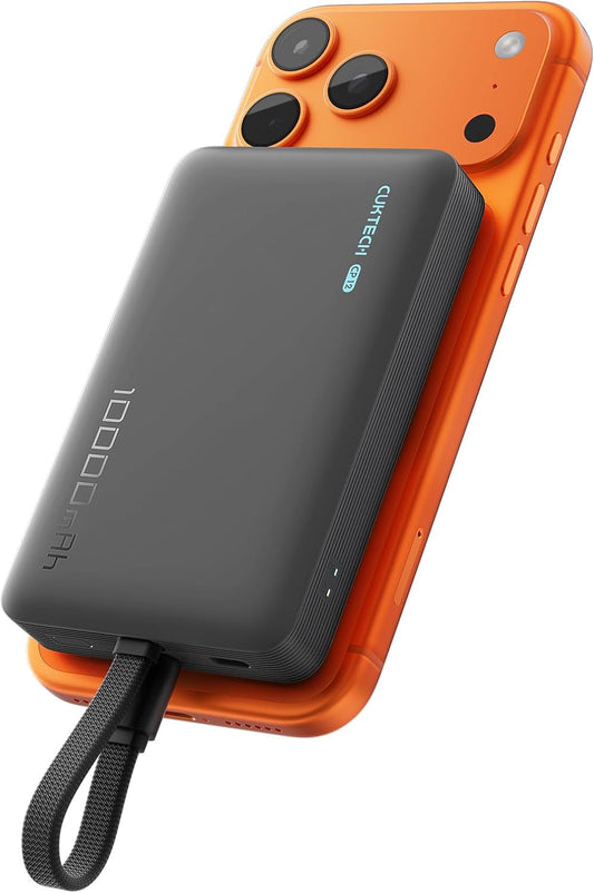CUKTECH 10000mAh 20W 7.5W Pack 15/16/17 Magnetic Power Bank, Portable Charger, Fast Charging & Wireless, Built-in USB-C