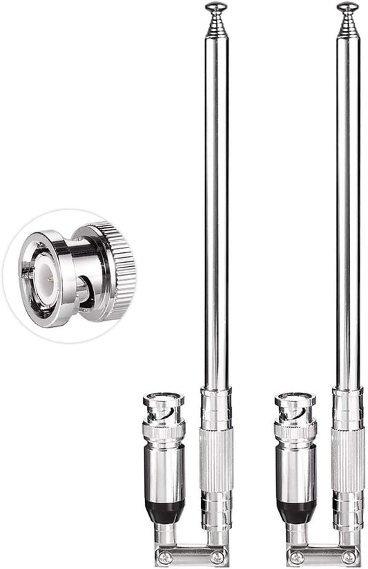 BINGFU 20-1300MHz 8 2-Pack Police Scanner Antenna Sections Telescopic BNC Male Antenna Compatible with Uniden Whistler