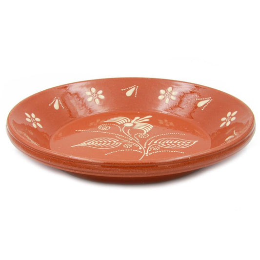 Ceramica Edgar Picas Portuguese Hand Painted Deep Terracotta Clay Serving Plate Ladeira Regional - Set of 2