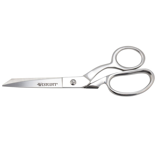 Westcott 8-Inch Forged Heavy Duty Bent Fabric Scissors, Precision-Ground Knife-Edge Blades for Seamless Cutting, Perfect for Sewing, Crafts, and Office