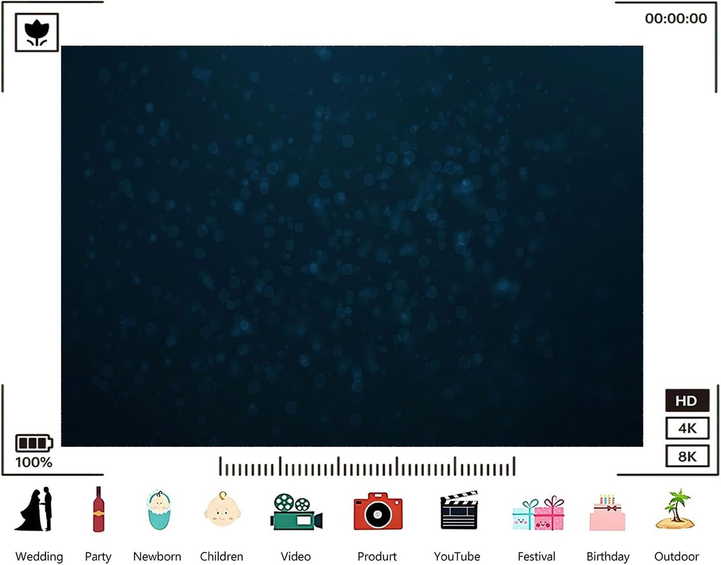 TryKid 9x6ft Dark Blue Bokeh Backdrop Deep Teal Sparkling Dots Mysterious Underwater Photography Background Ocean