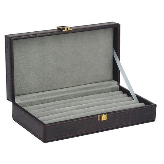 Decorebay Iconic Vegan Crocodile Leather Cufflink, Ring Storage Box and Organizer