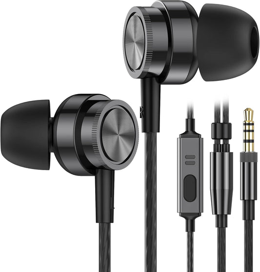 Yatloml MP3 3.5mm Wired Earbuds with Microphone, in Ear Headphones Wired with Heavy Bass Noise Isolation Magnetic
