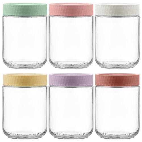 Danmu 16 oz Overnight Oats Containers with Lids,Meal Prep Containers 6 Pack,Mason Jars 16 oz with Lids for Snack,Overnight Oats,Yogurt,Parfait,Soup,Smoothies,Salad 100% Leak-proof Dishwasher Safe