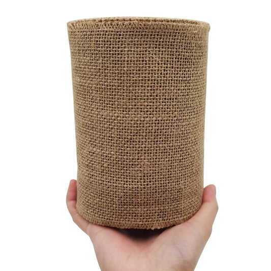 INSPIRELLE 6" Natural Burlap Fabric Roll 10 Yards Jute Ribbon for Gift Wrapping Craft Projects Wedding Decoration Home Decoration 15CM