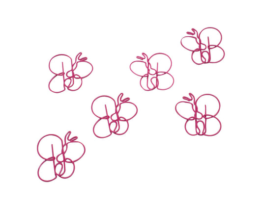 Butterfly Shaped Paper Clips (100 Count) – Pink Decorative Paper Clips for Office, School & Gifts – Round Tin Included – Butler in the Home