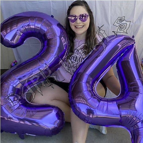 Purple Number 13 Balloon - 40 Inch Birthday Decoration for 13th Year Celebration | Perfect for Boys & Girls