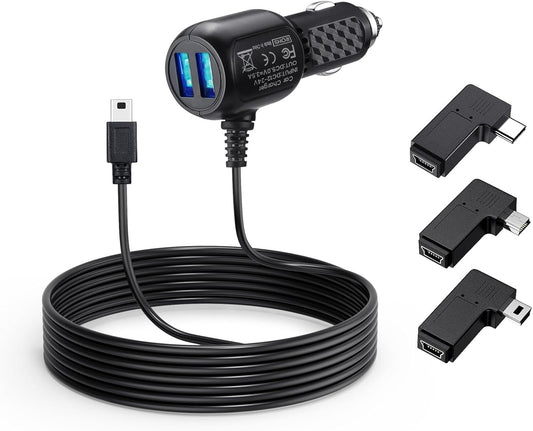 YEAOI R2-4K, V1 V1P V5 V3 Mini USB Dash Cam Power Cord for Rove Car Charger Cable for Rexing Pro Car Dashboard Camera