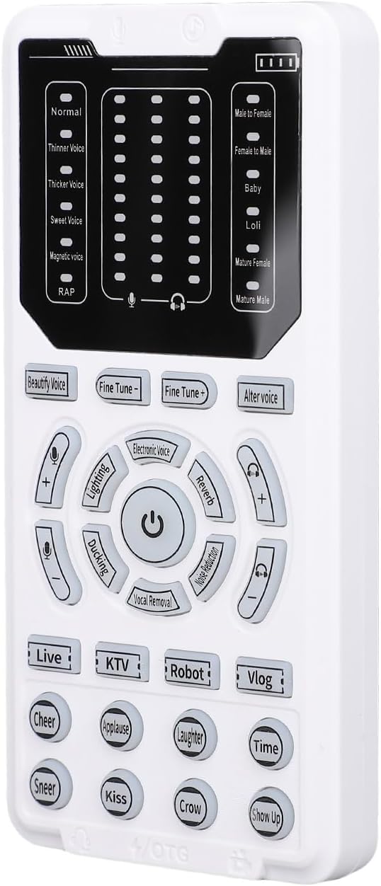 ZJchao 15 10- (5.6 .5 11 cm) Portable Voice Changer for Live Streaming & Gaming Voice Modes, Adjustment, Noise