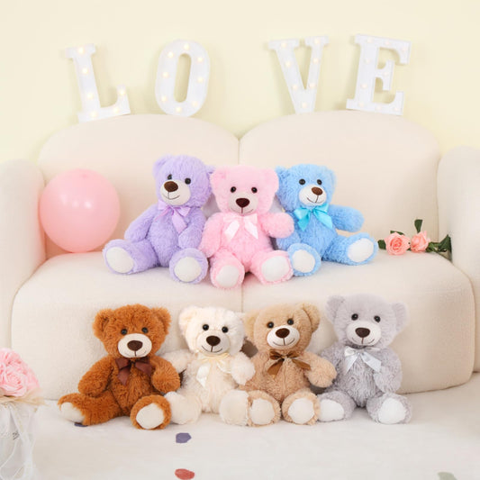 MorisMos Bulk Teddy Bear Stuffed Animals Plush Toys for Kids, 14 inch Teddy Bear for Baby Shower Centerpiece Decorations, 7-Pack Small Stuffed Animal Wholesale Gifts for Birthday Christmas Valentines