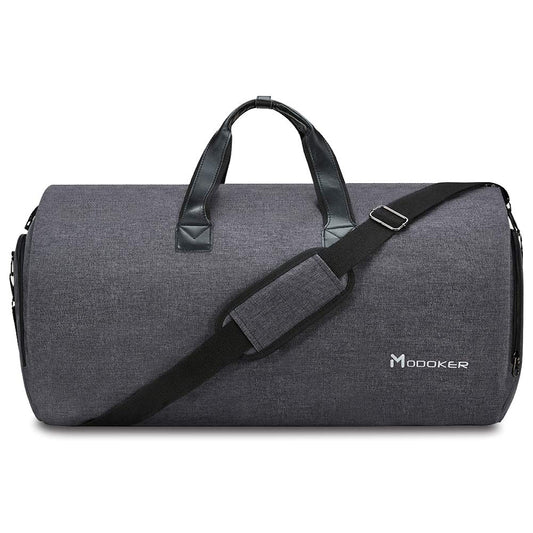 Modoker Convertible Garment Bag with Shoulder Strap, Carry on Garment Duffel Bag for Men Women - 2 in 1 Hanging Suitcase Suit Travel Bags, Black