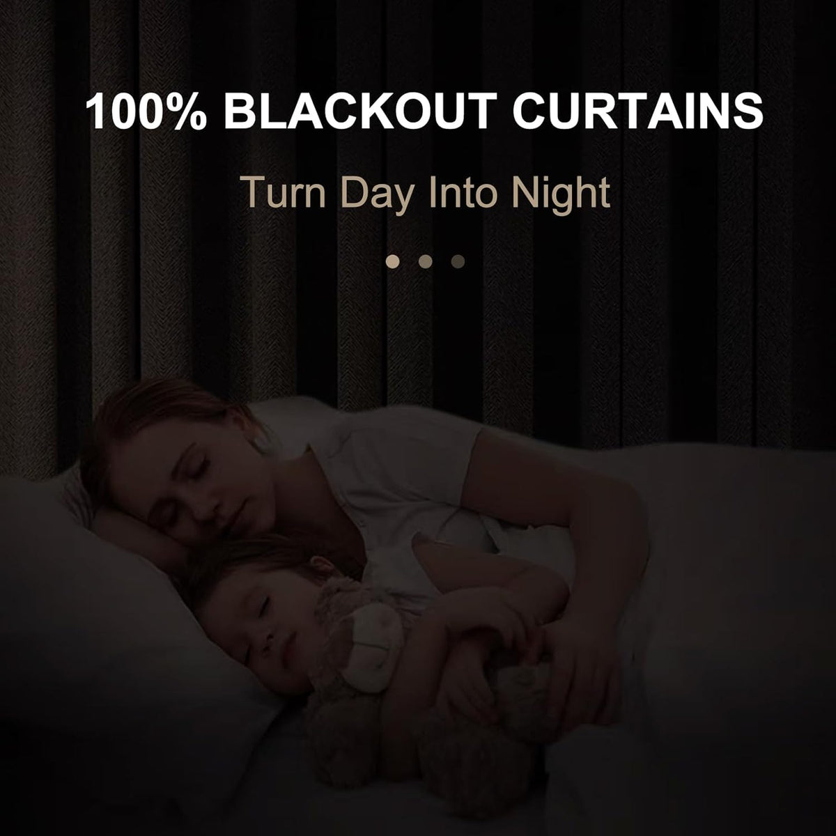 Skiennix 100% Blackout Linen Curtains - Thermal Insulated Drapes for Bedroom | 50" W x 96" L, Black