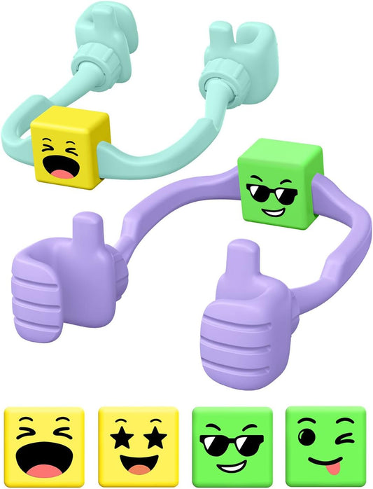 CALDEVER Gifts for Teens Girls Boys Kids Adults Cell Phone Holder with Clip: Dual-Sided Mood Cubes Clips for Gesture