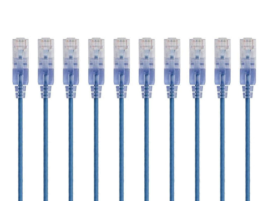 Cat6A RJ45, 550Mhz, 10G, 30AWG, 10-Pack, 5 Monoprice Ethernet Patch Cable - Snagless UTP, Pure Bare Copper Wire, Feet