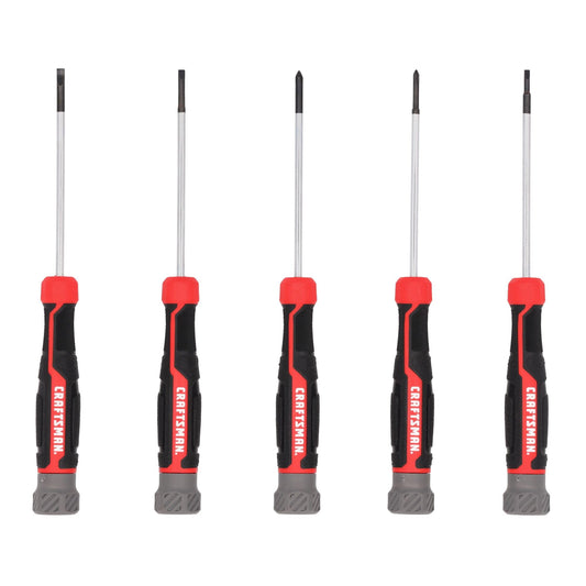 CRAFTSMAN Precision Screwdriver Set 5 PC Durable, Magnetic Tips, Textured Grip Handle (CMHT65141)