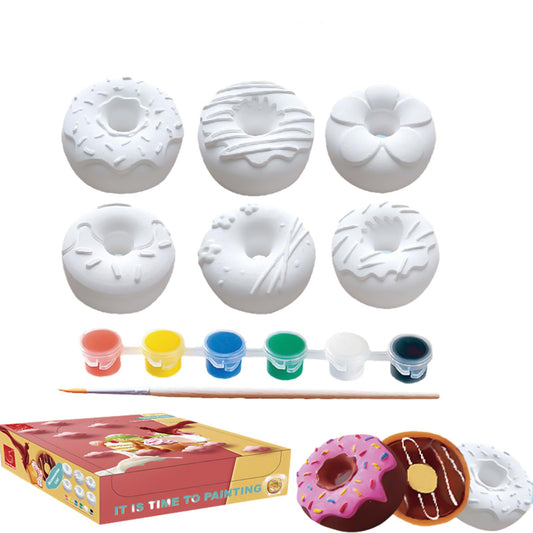 DIY Doughnut Plaster Painting Kit for Teens & Adults, Paintable Plaster Figurine Art Craft, Creative Dessert Decoration Mold, Sculpture Painting Supplies, Unique Art Gift for Birthday Home Decor