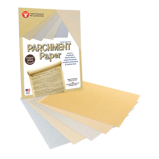 Hygloss products craft parchment paper sheets - printer friendly - great for arts and crafts - made in the USA - 8-1/2 x 11 Inches, assorted colors, 30 pack